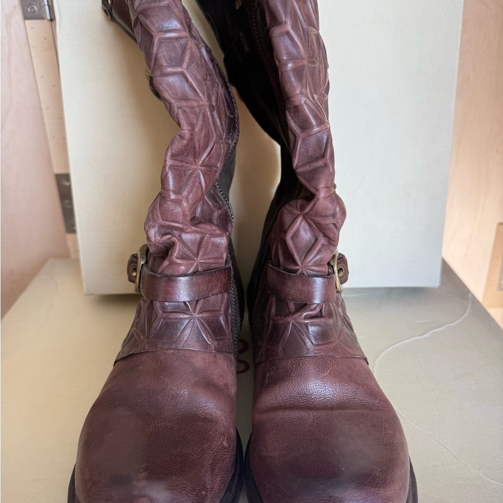 AS 98 STOCKTON Motorcycle Boots Cognac Brown/Brass hardware. - Picture 4 of 12